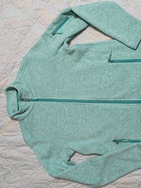 Women’s Mint Full-Zip Cowl Neck Sweater Jacket Qith Runners Arm Pocket S
